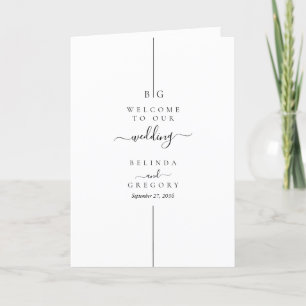 Modern Inline Monogram Wedding Order of Service Programme