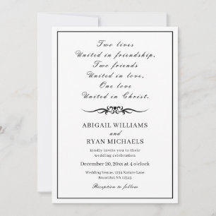 Modern Inspirational Quote Christian Wedding Invitation