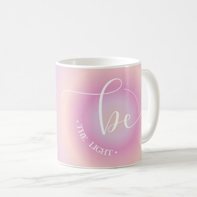 Modern Inspirational Quote Lavender Be The Light Coffee Mug (Front Right)