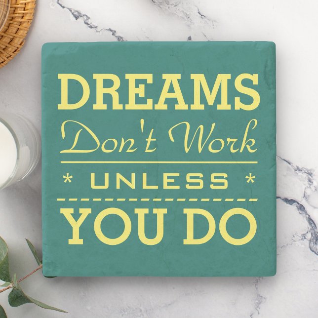 Modern Inspirational Typography Quote Stone Coaster (Creator Uploaded)