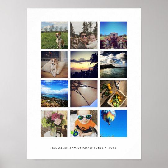 Modern Instagram Photo Collage Poster Zazzle Co Uk