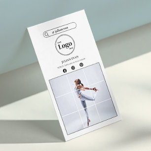 Modern Instagram Photo White Business Card