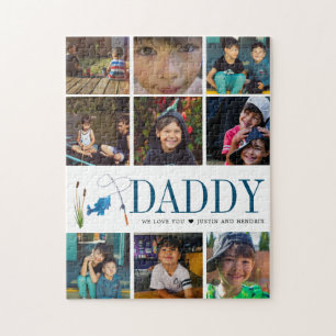 Modern Instagram Square Photo Collage   Fishing Jigsaw Puzzle