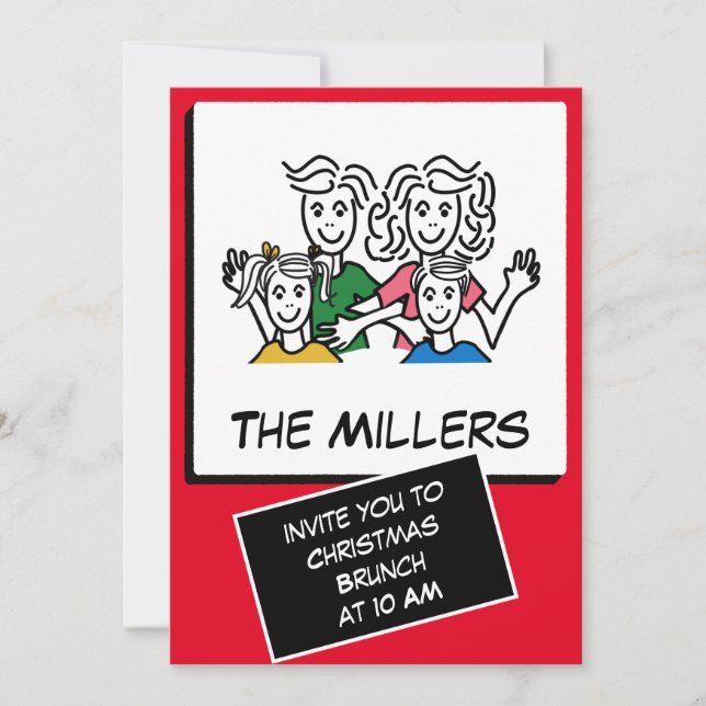 Modern Instant Photo Christmas Brunch Invitation (Front)