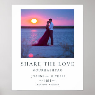 Modern Instant Photo Couple Hashtag Wedding Poster