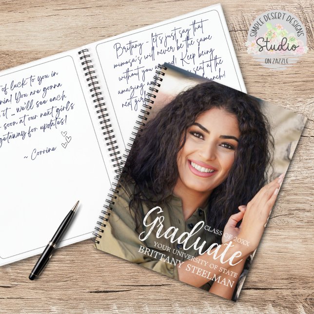 Modern Instant Photo Graduation Guest Book (Modern trendy graduation party guest book for personal messages instant photos and keepsake for grad)