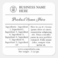Modern, Instructions & Ingredients Product Label