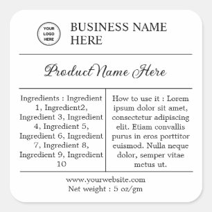 Modern, Instructions & Ingredients Product Label