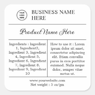 Modern, Instructions & Ingredients Product Label
