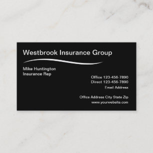 Modern Insurance Company Rep Business Card