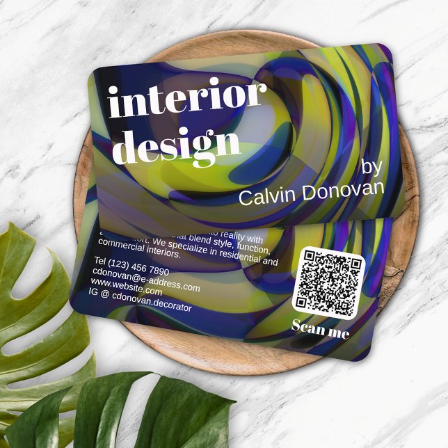 Modern Interior Design Artistic Abstract Designer Business Card (Creator Uploaded)