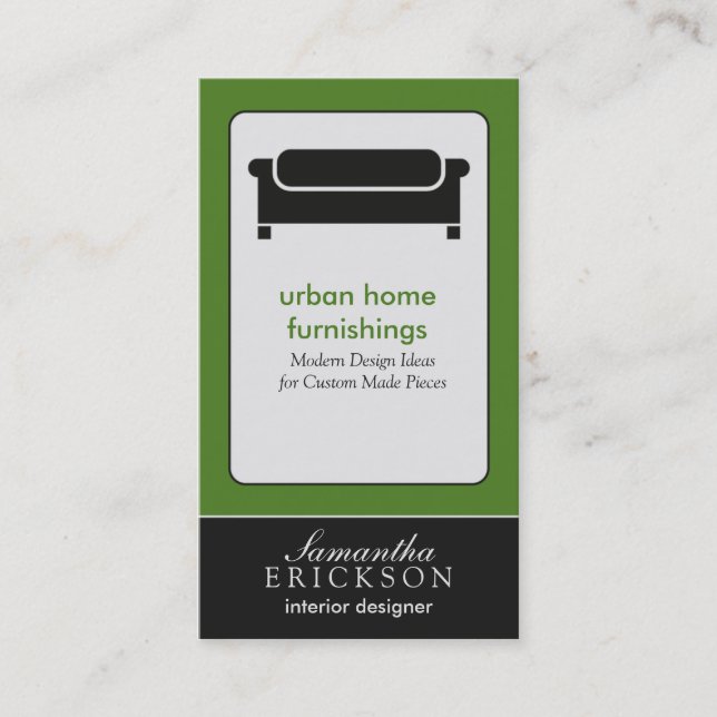 Modern Interior Design/Decorator Business Card: 7 Card (Front)