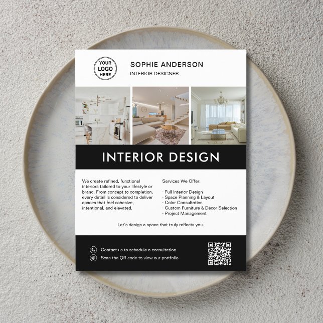 Modern Interior Designer Marketing  Flyer (Modern Interior Designer Marketing Flyer)