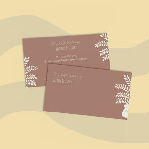 Modern Interior Designer Mocha Brown Business Card