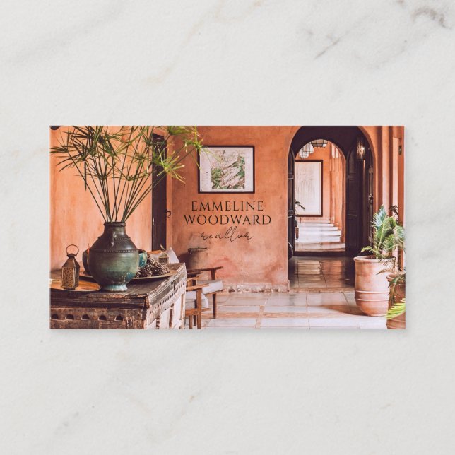 Modern Interior Realtor Real Estate Business Card (Front)