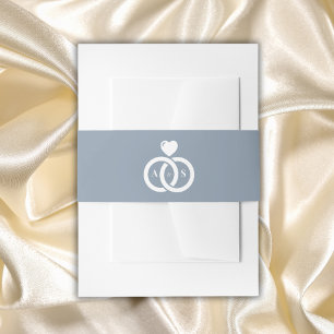 Modern Interlocking Rings Wedding Invitation Belly Band