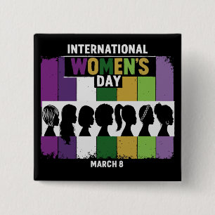 Modern International Women's Day   Diverse Women  15 Cm Square Badge