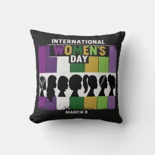 Modern International Women's Day   Diverse Women  Cushion