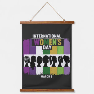 Modern International Women's Day Diverse Women Hanging Tapestry