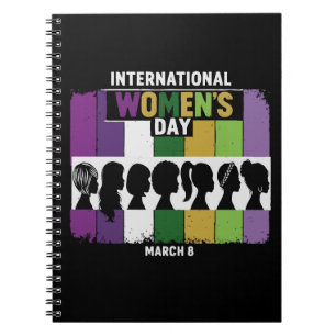 Modern International Women's Day Diverse Women Notebook