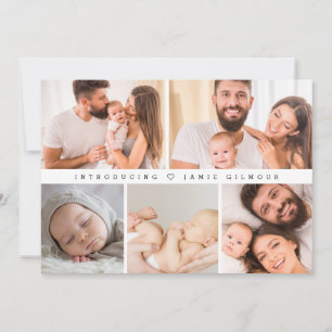 Modern Introducing Baby thank you Photos Birth  Announcement