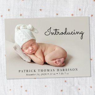Modern Introducing Photo Birth Announcement