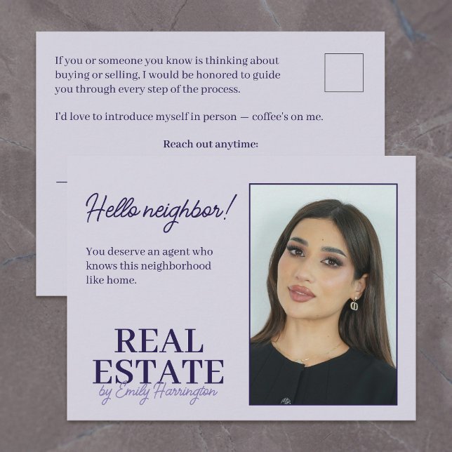 Modern Introduction Lavender Real Estate Agent Postcard (Creator Uploaded)