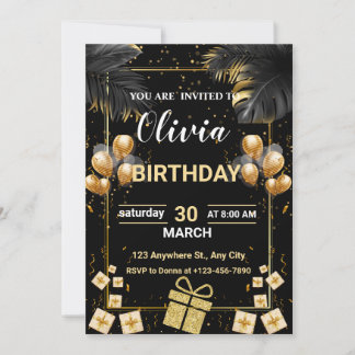 Modern Invitation Template for an Adult Birthday