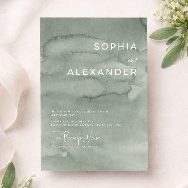 Modern Invitation Watercolor Wedding.   (Creator Uploaded)