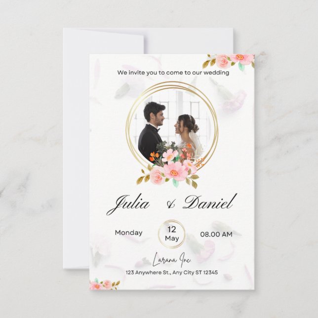 modern invitations wedding white (Front)