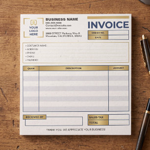 Modern Invoice (Business Sales Forms) Company Logo Notepad