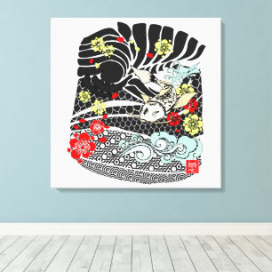 Modern Irezumi Art Koi Canvas Print