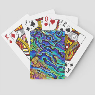 Modern Iridescent Abalone Seashell Design Playing Cards