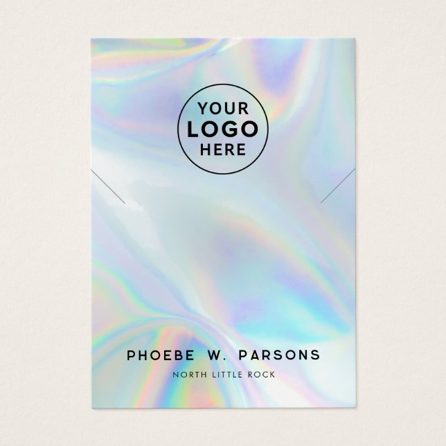 Modern Iridescent Necklace Jewellery Display Card (Front)