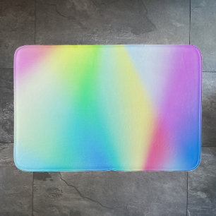 Modern iridescent pastel rainbow coloured bath mat
