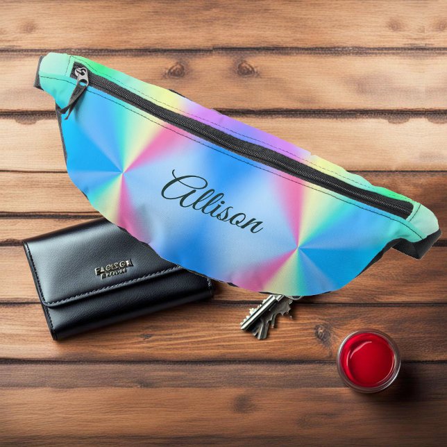 Modern iridescent pastel rainbow coloured bum bags (Creator Uploaded)