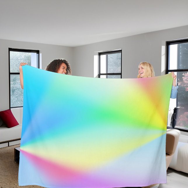 Modern iridescent pastel rainbow coloured fleece blanket (Creator Uploaded)