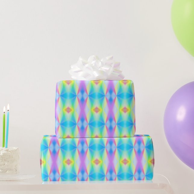 Modern iridescent pastel rainbow coloured wrapping paper (Party Gifts)