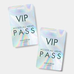 Modern Iridescent VIP All Access Events Pass ID Badge