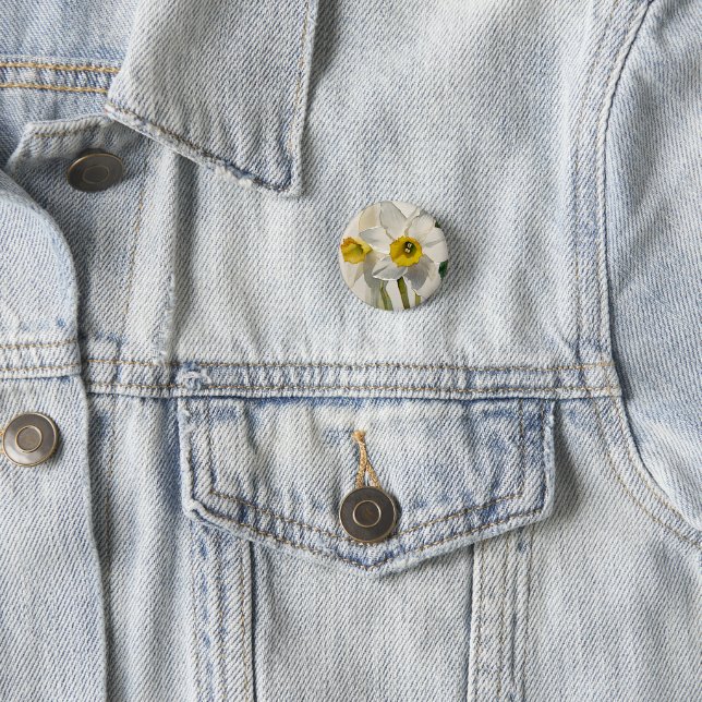 Modern Iris Watercolor Flowers 3 Cm Round Badge (In Situ)