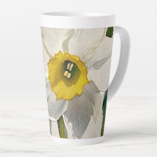 Modern Iris Watercolor Flowers Latte Mug