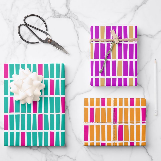 Modern Irregular Rectangles Wrapping Paper Trio (Creator Uploaded)