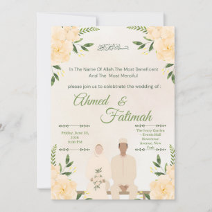 Modern Islamic Wedding Invitation Nikah Ceremony