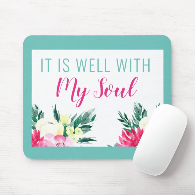 Modern it is well with my soul mouse mat (With Mouse)