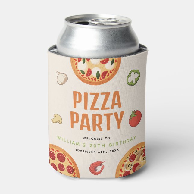 Modern & Italian Any Occasion Pizza Party  Can Cooler (Can Front)