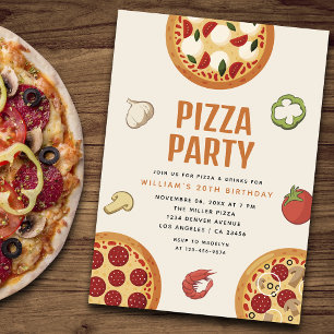 Modern & Italian Any Occasion Pizza Party Invitation