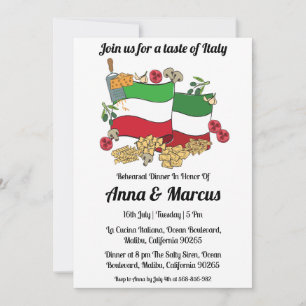 Modern italian dinner invitation