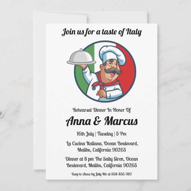 Modern italian dinner invitation (Front)