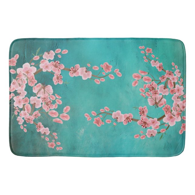Modern Italian Floral Elegance Bath Mat (Front)