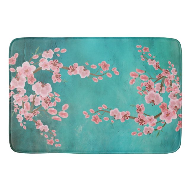 Modern Italian Floral Elegance Bath Mat (Front)